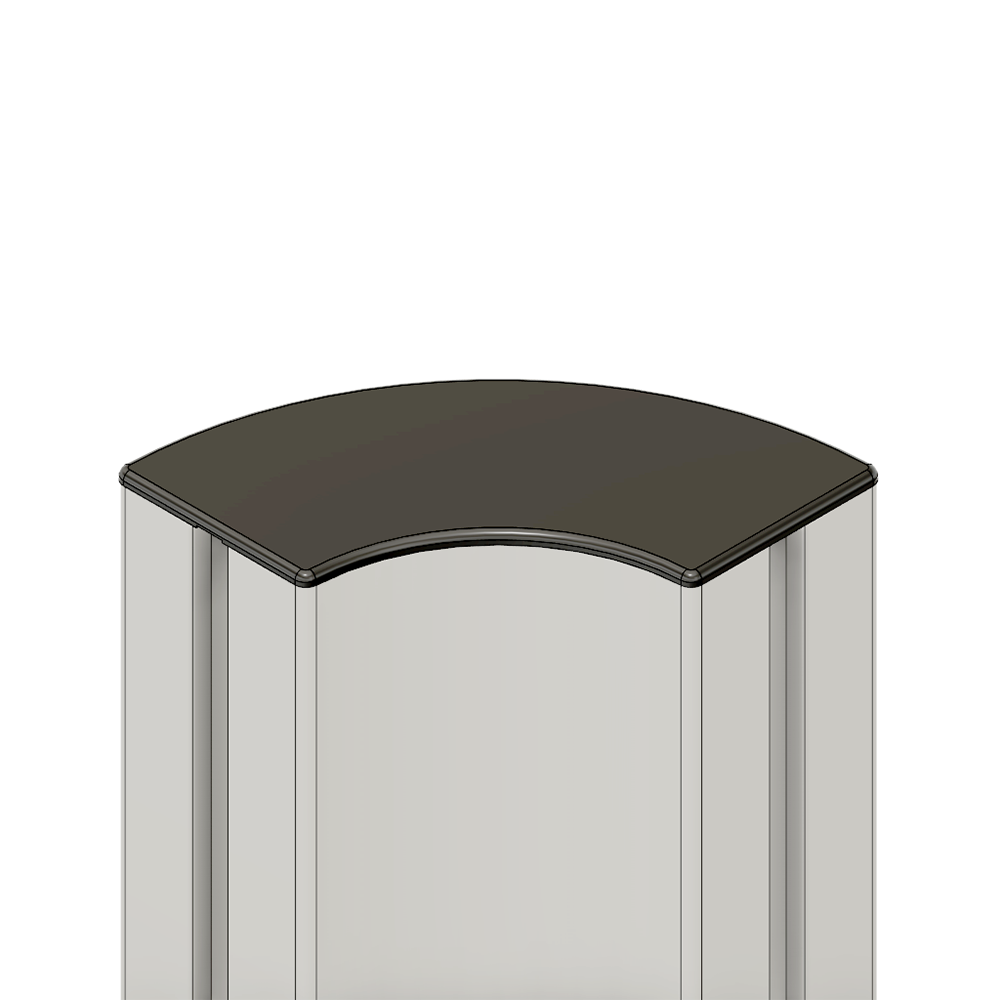60-190-1 MODULAR SOLUTIONS POLYAMIDE PART<br>END CAP 90MM X 90MM ROUND CORNER BLACK